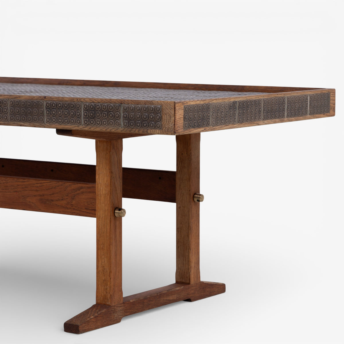 Coffee table in patinated oak