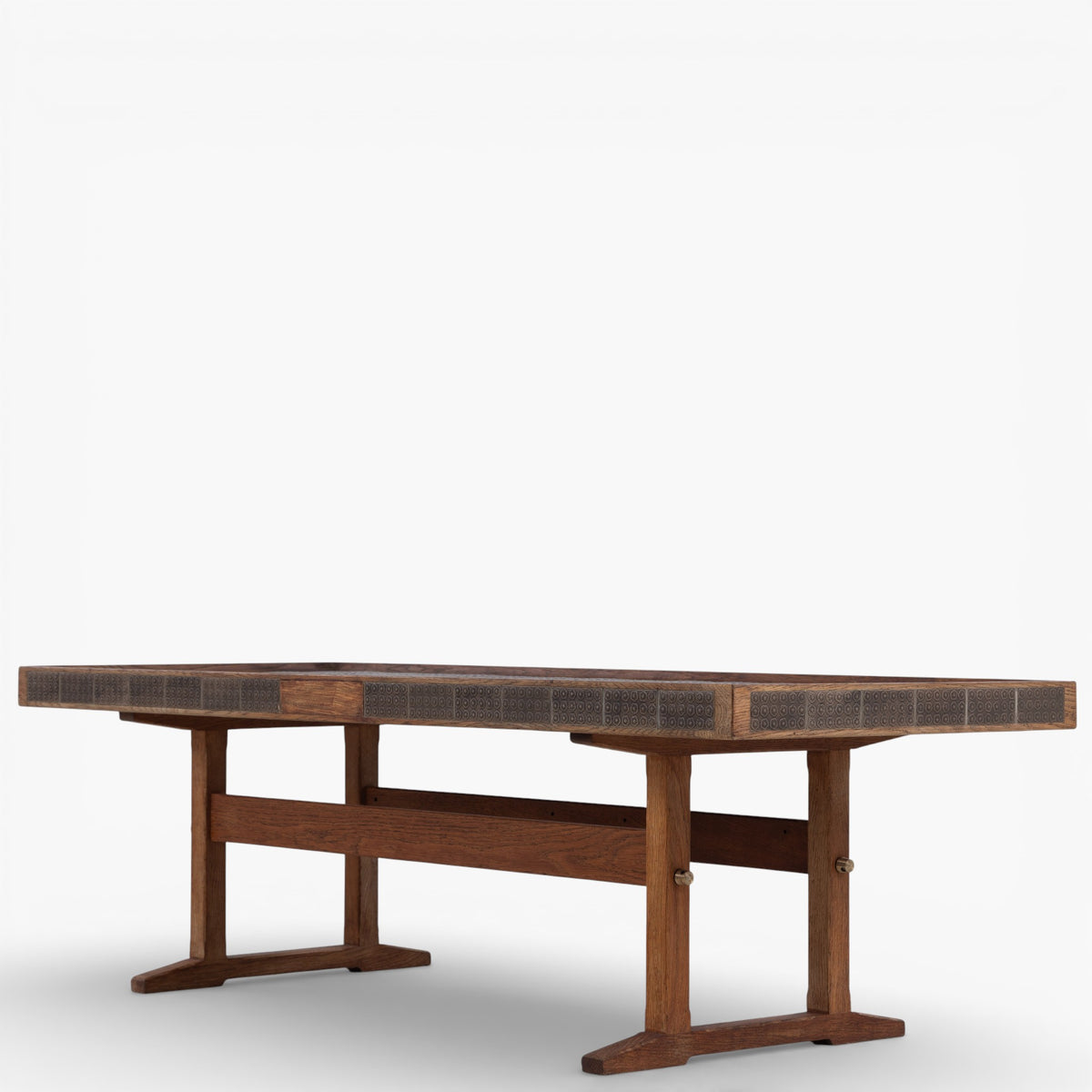 Coffee table in patinated oak