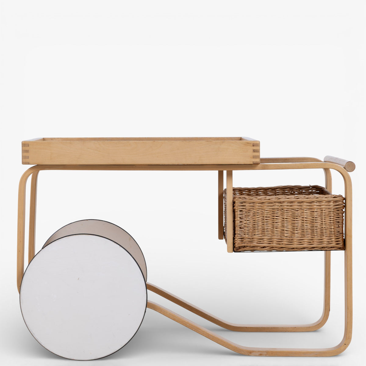 Serving trolley in birch