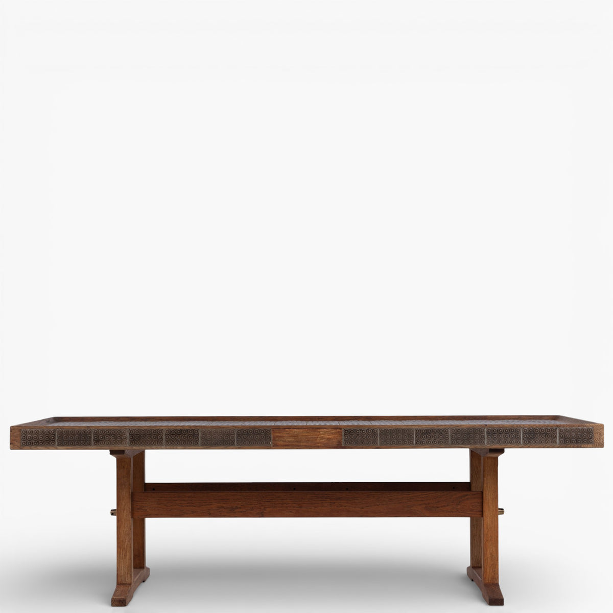Coffee table in patinated oak