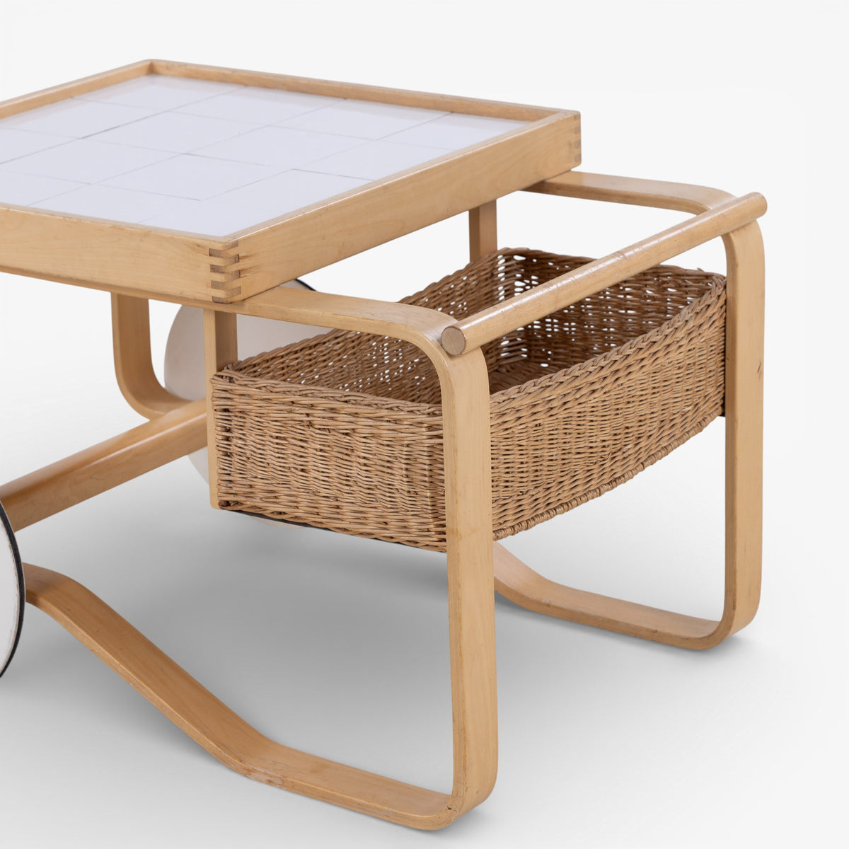Serving trolley in birch