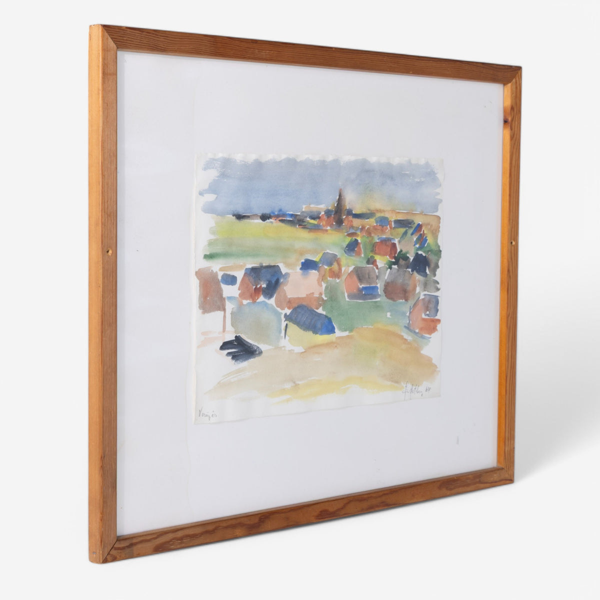 Watercolour in wooden frame