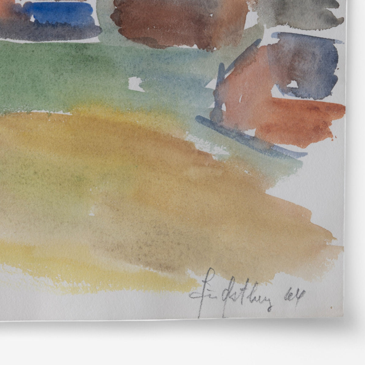 Watercolour in wooden frame