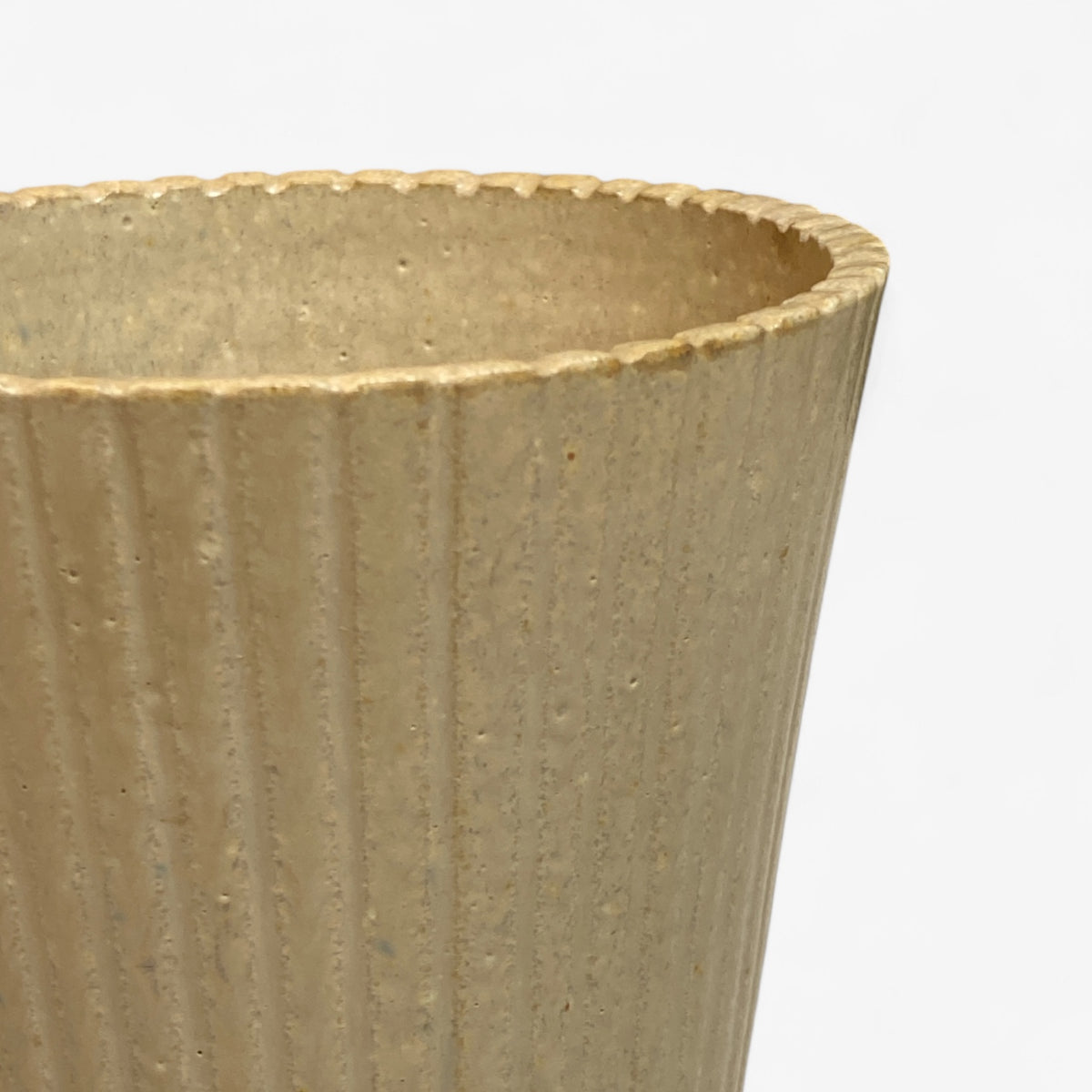 Tall fluted vase in stoneware