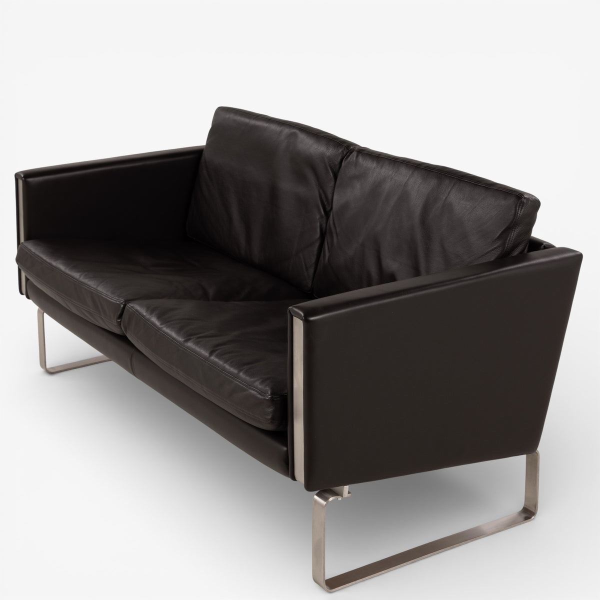 CH 102 - 2-seater sofa in dark brown leather