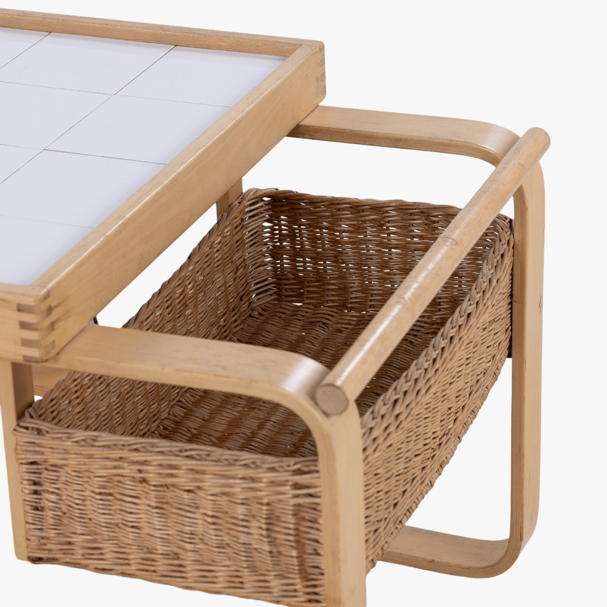 Serving trolley in birch