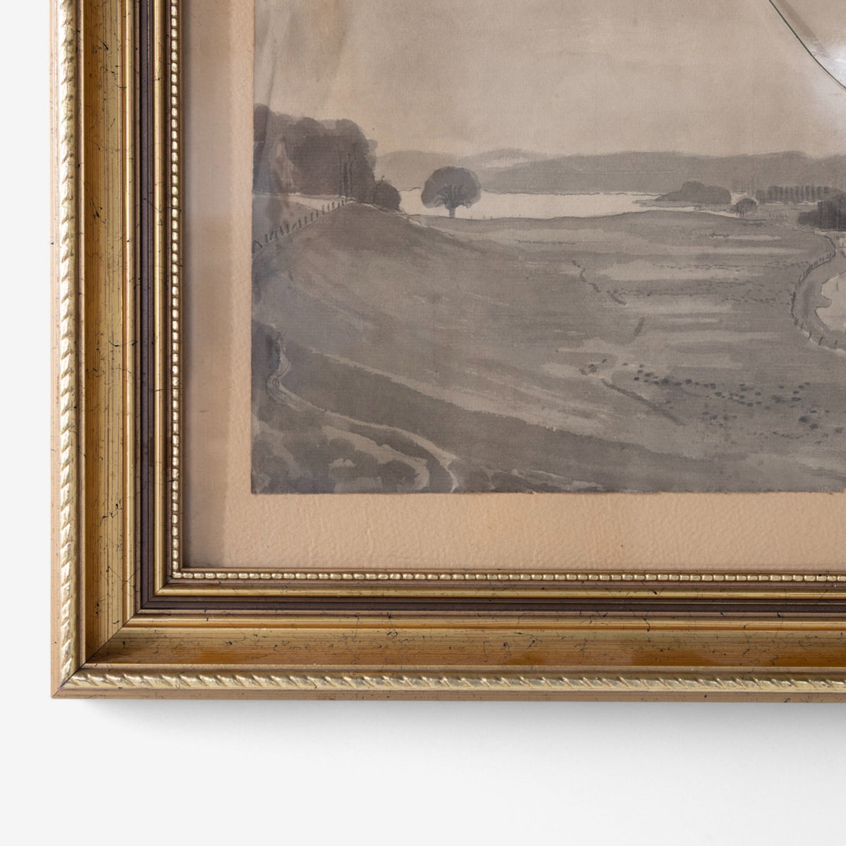 Watercolor in gold frame