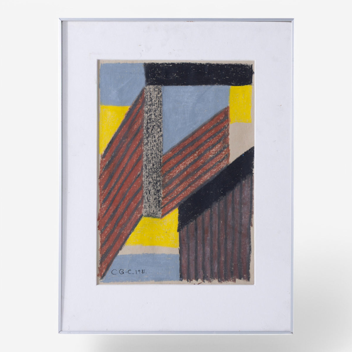 Oil pastel in silver frame