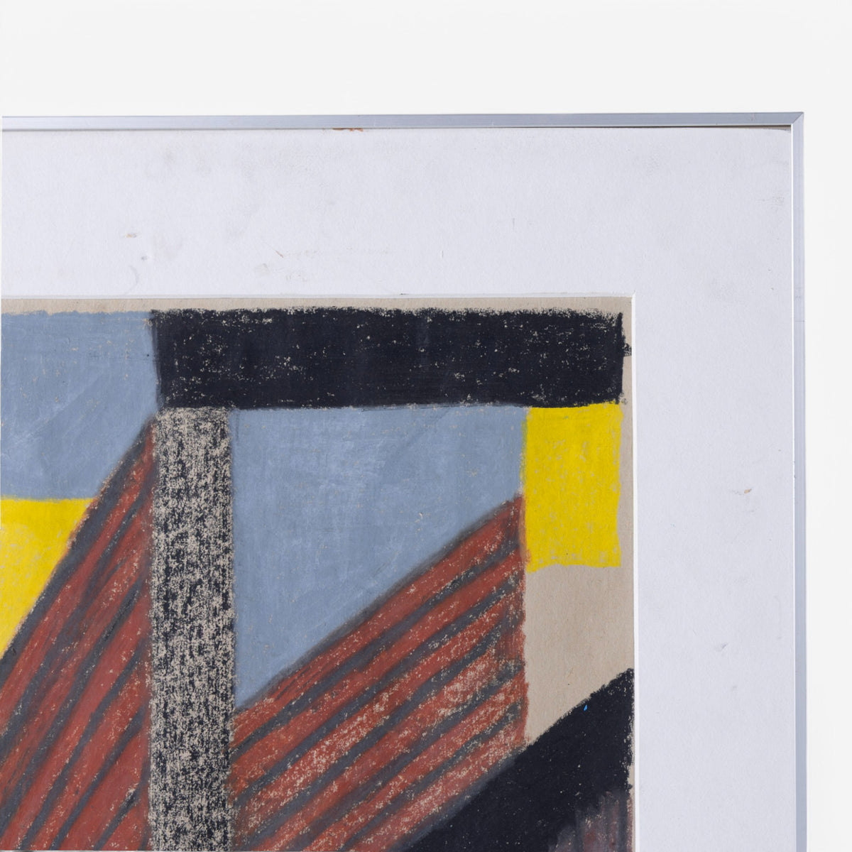 Oil pastel in silver frame
