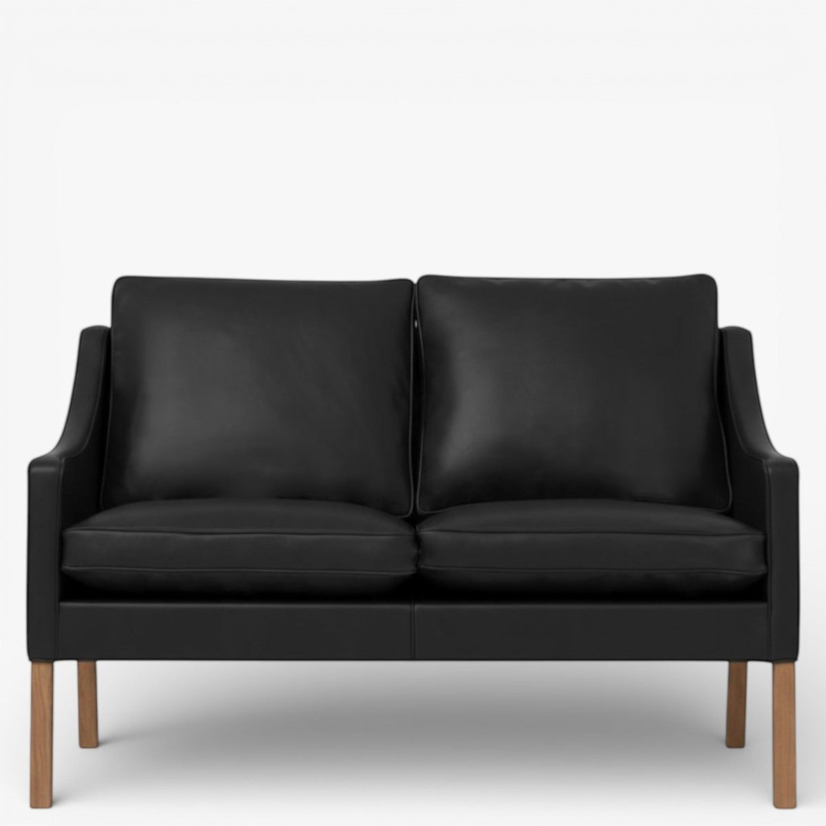 BM 2208 – Ompolstret 2 pers. sofa i anilinlæder (Black)