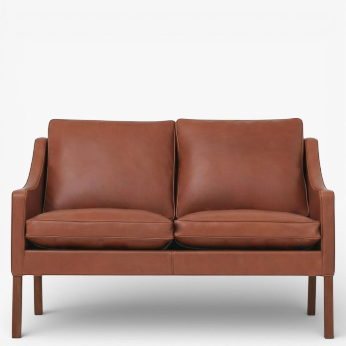 BM 2208 – Ompolstret 2 pers. sofa i anilinlæder (Cognac)