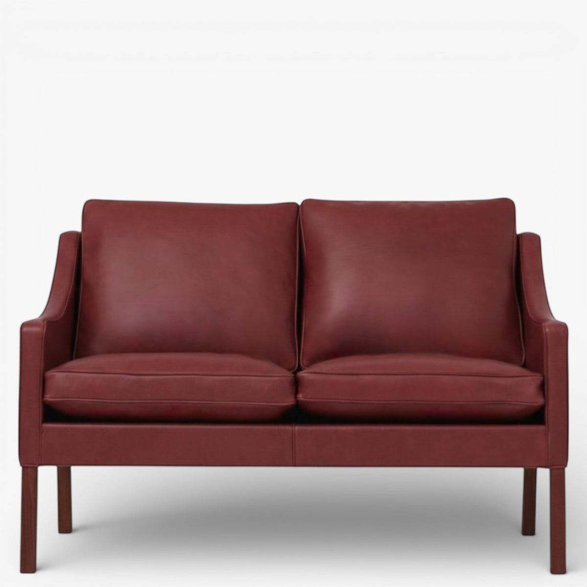BM 2208 – Ompolstret 2 pers. sofa i anilinlæder (Indian Red)