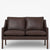 BM 2208 – Ompolstret 2 pers. sofa i anilinlæder (Mocca)