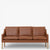 BM 2209 – Ompolstret 3 pers. sofa i anilinlæder (Cognac)