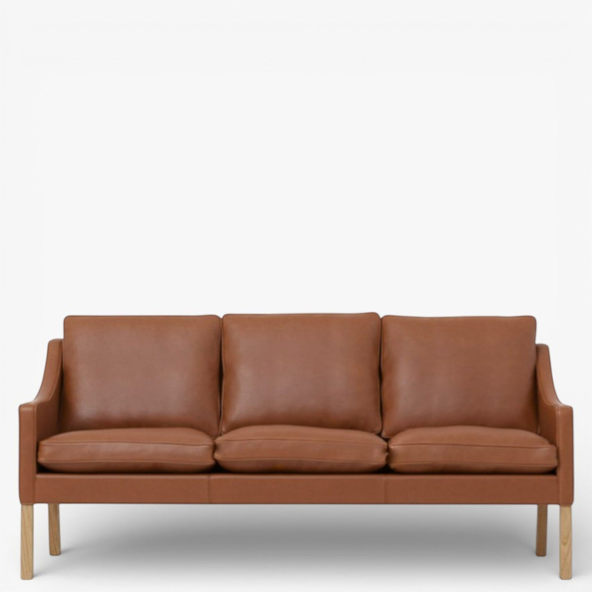 BM 2209 – Ompolstret 3 pers. sofa i anilinlæder (Cognac)