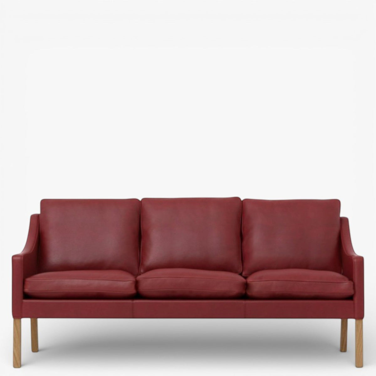 BM 2209 – Ompolstret 3 pers. sofa i anilinlæder (Indian Red)