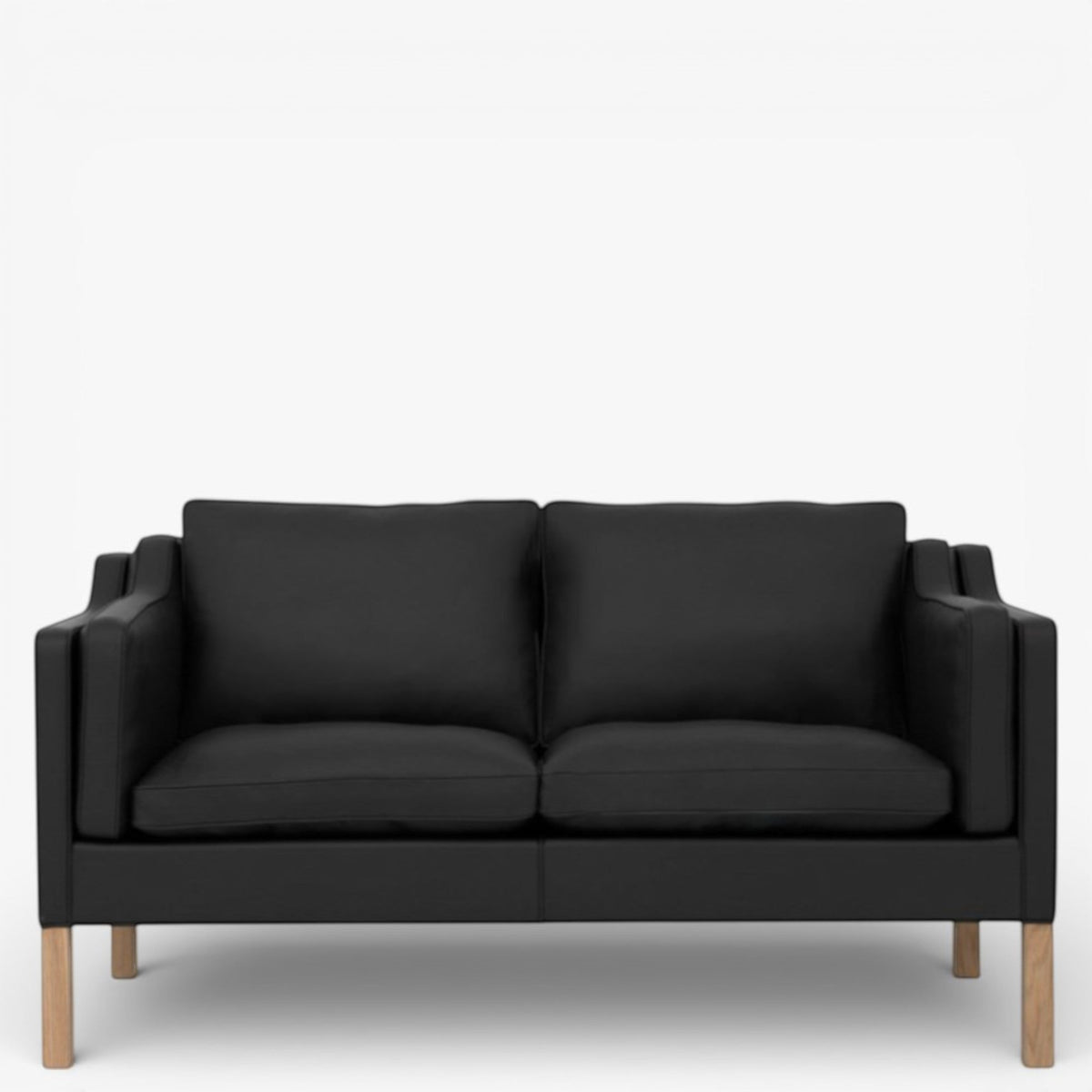 BM 2212 – Ompolstret 2 pers. sofa i anilinlæder (Black)