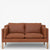 BM 2212 – Ompolstret 2 pers. sofa i anilinlæder (Cognac)