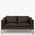 BM 2212 – Ompolstret 2 pers. sofa i anilinlæder (Mocca)