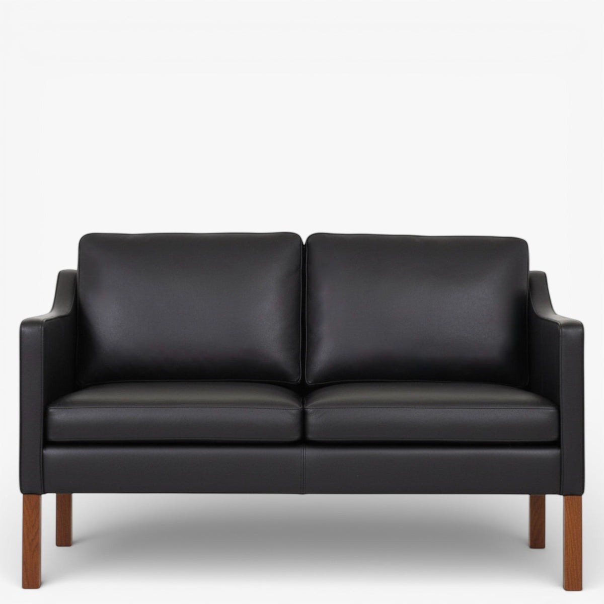 BM 2322 – Ompolstret 2 pers. sofa i anilinlæder (Black)
