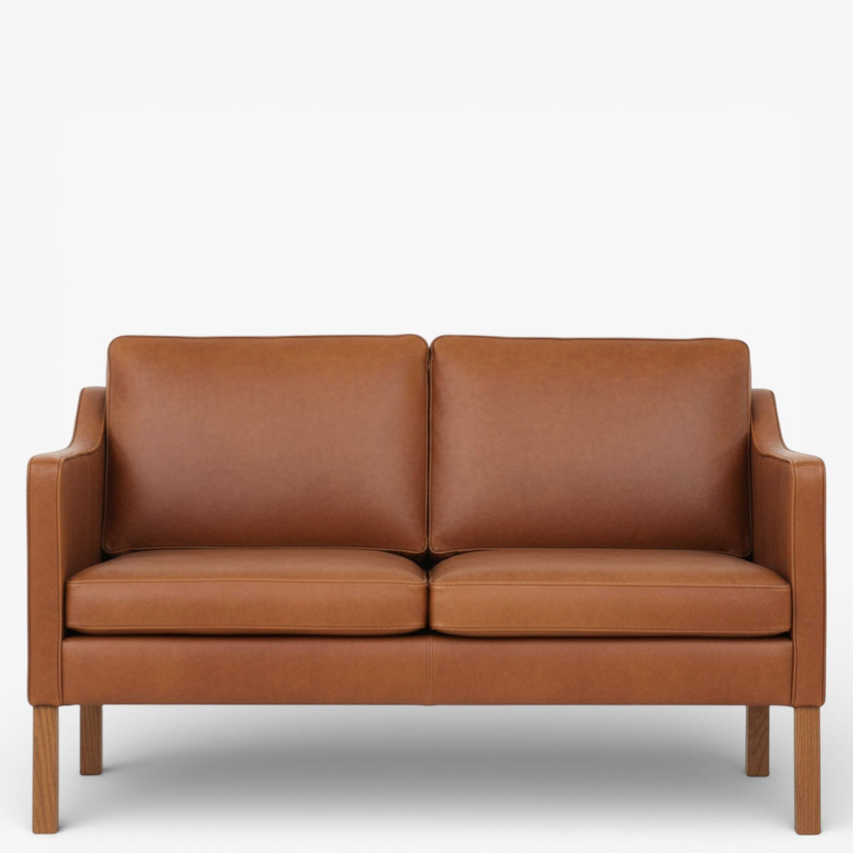 BM 2322 – Ompolstret 2 pers. sofa i anilinlæder (Cognac)