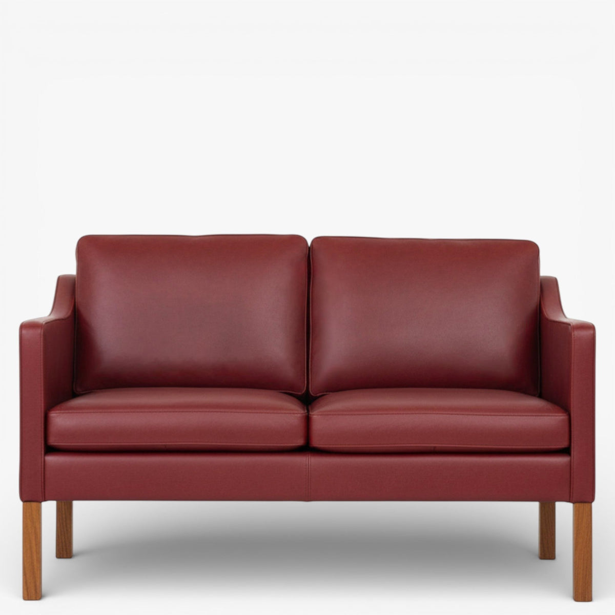 BM 2322 – Ompolstret 2 pers. sofa i anilinlæder (Indian Red)