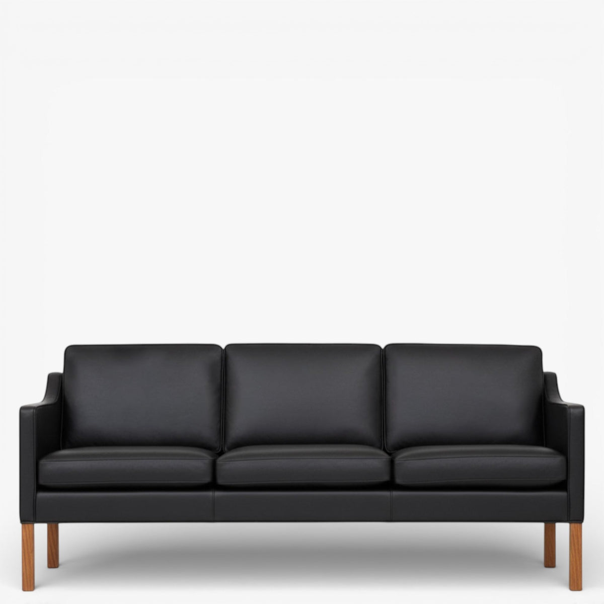 BM 2323 – Ompolstret 3 pers. sofa i anilinlæder (Black)