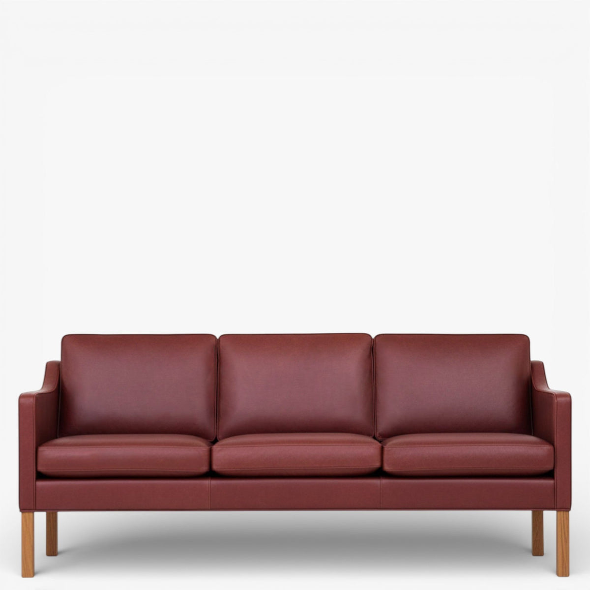 BM 2323 – Ompolstret 3 pers. sofa i anilinlæder (Indian Red)