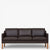 BM 2323 – Ompolstret 3 pers. sofa i anilinlæder (Mocca)