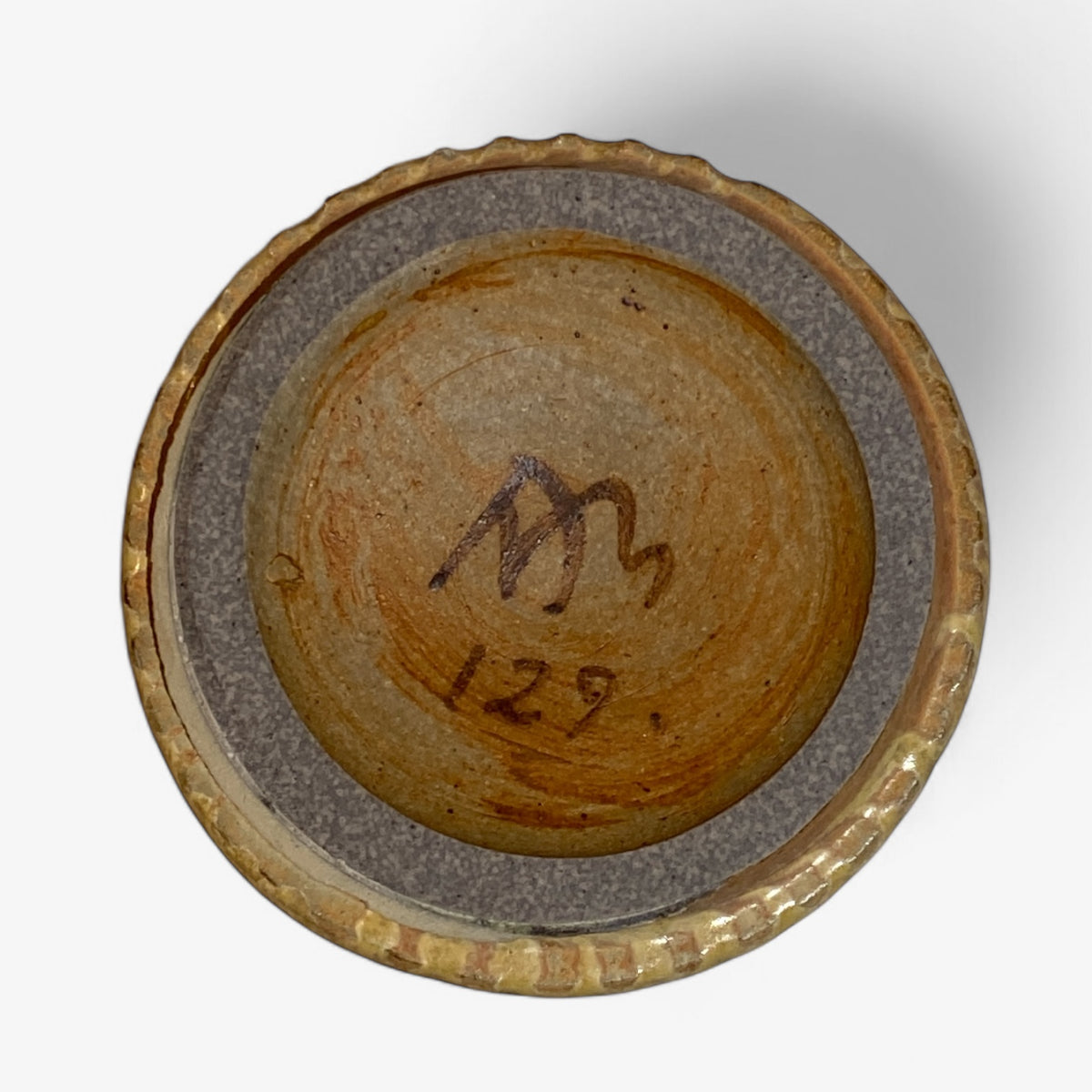 Fluted jar in stoneware