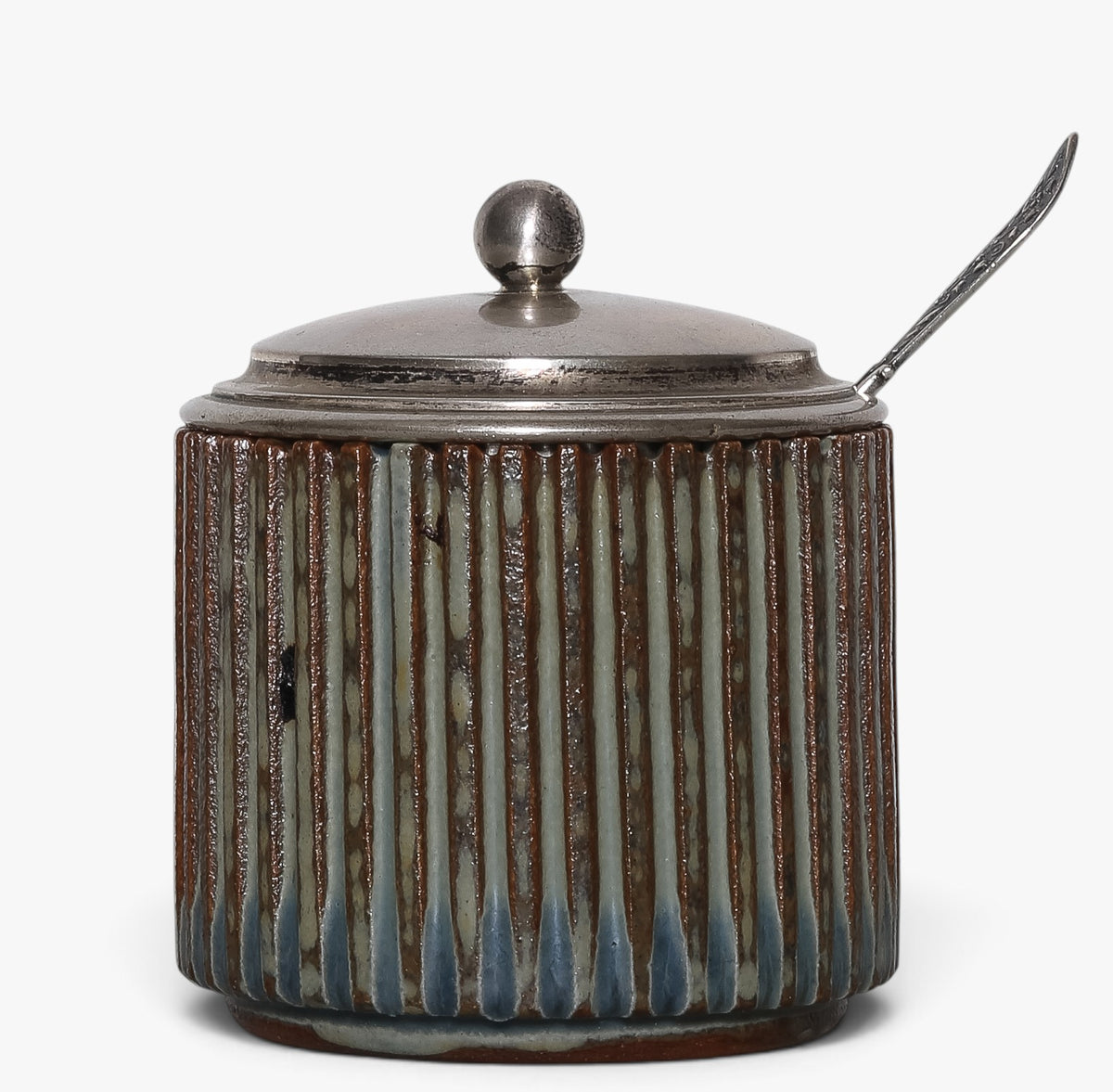 Lidded jar in stoneware