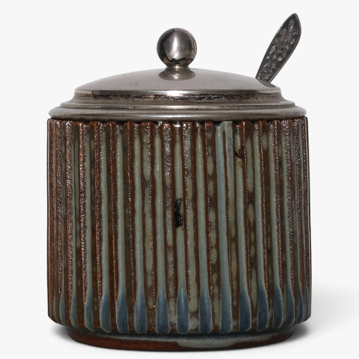Lidded jar in stoneware