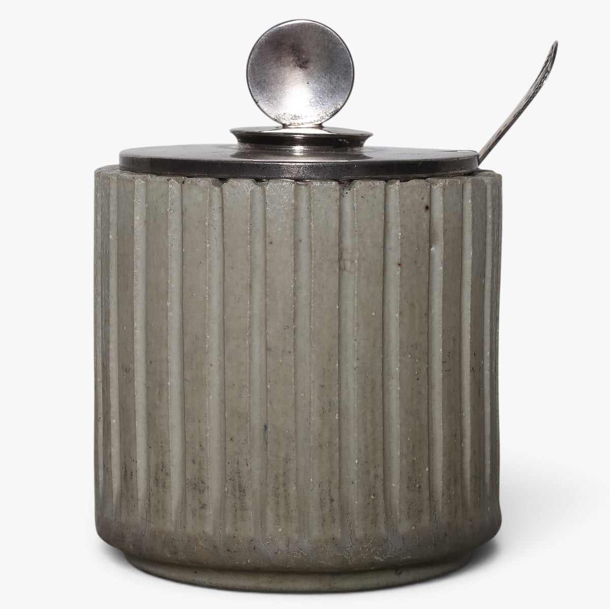 Lidded jar in stoneware