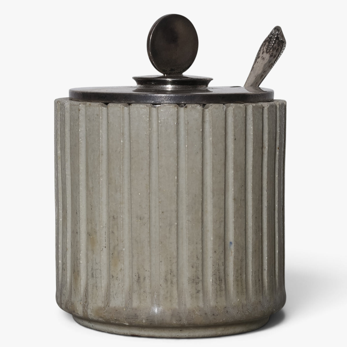Lidded jar in stoneware