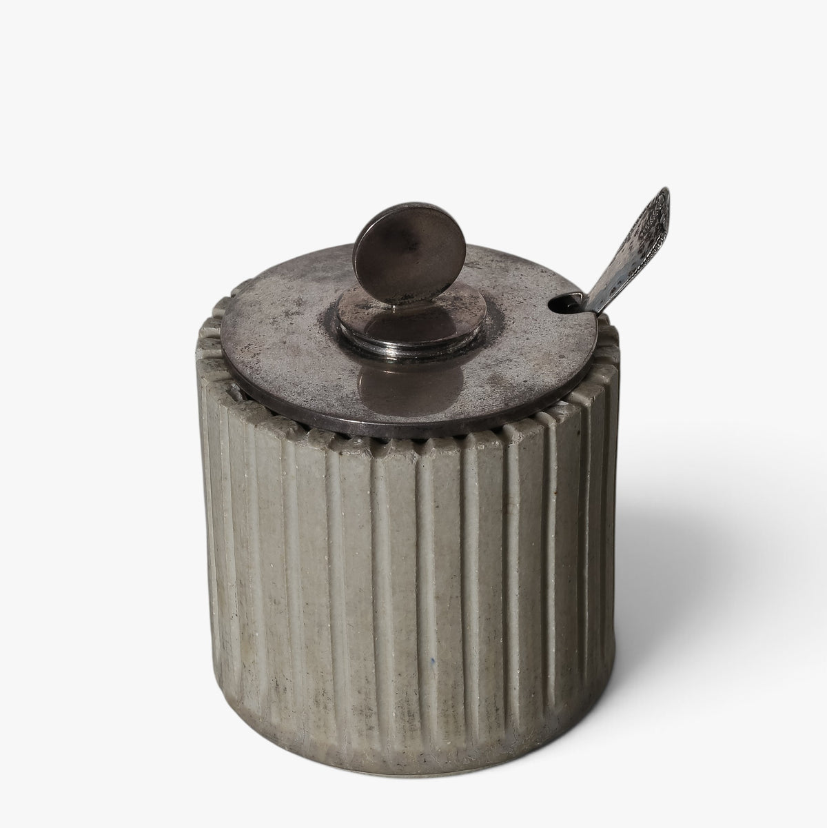 Lidded jar in stoneware