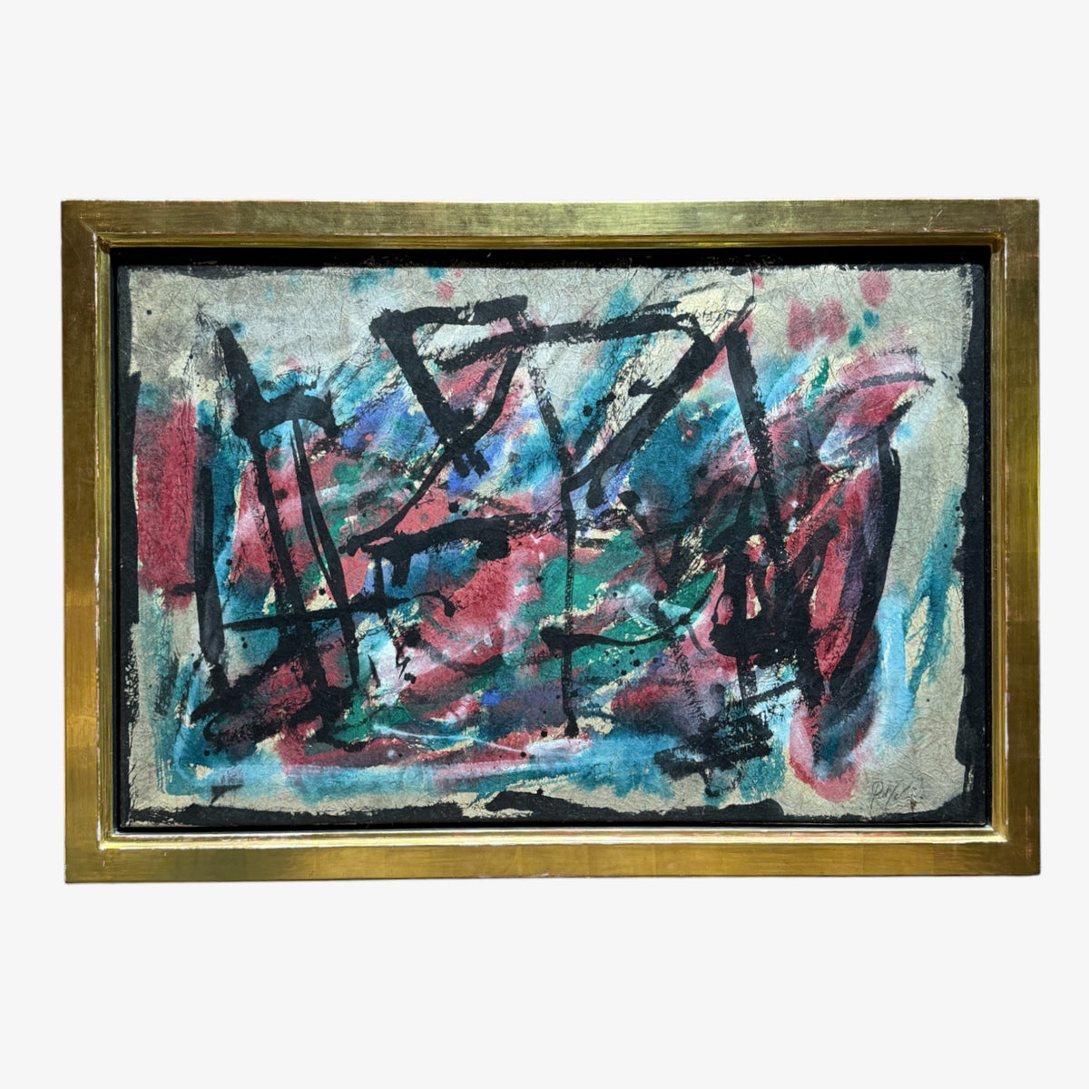 Gouache i guldramme