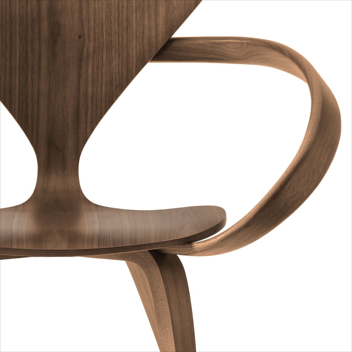 Cherner' armchair in walnut