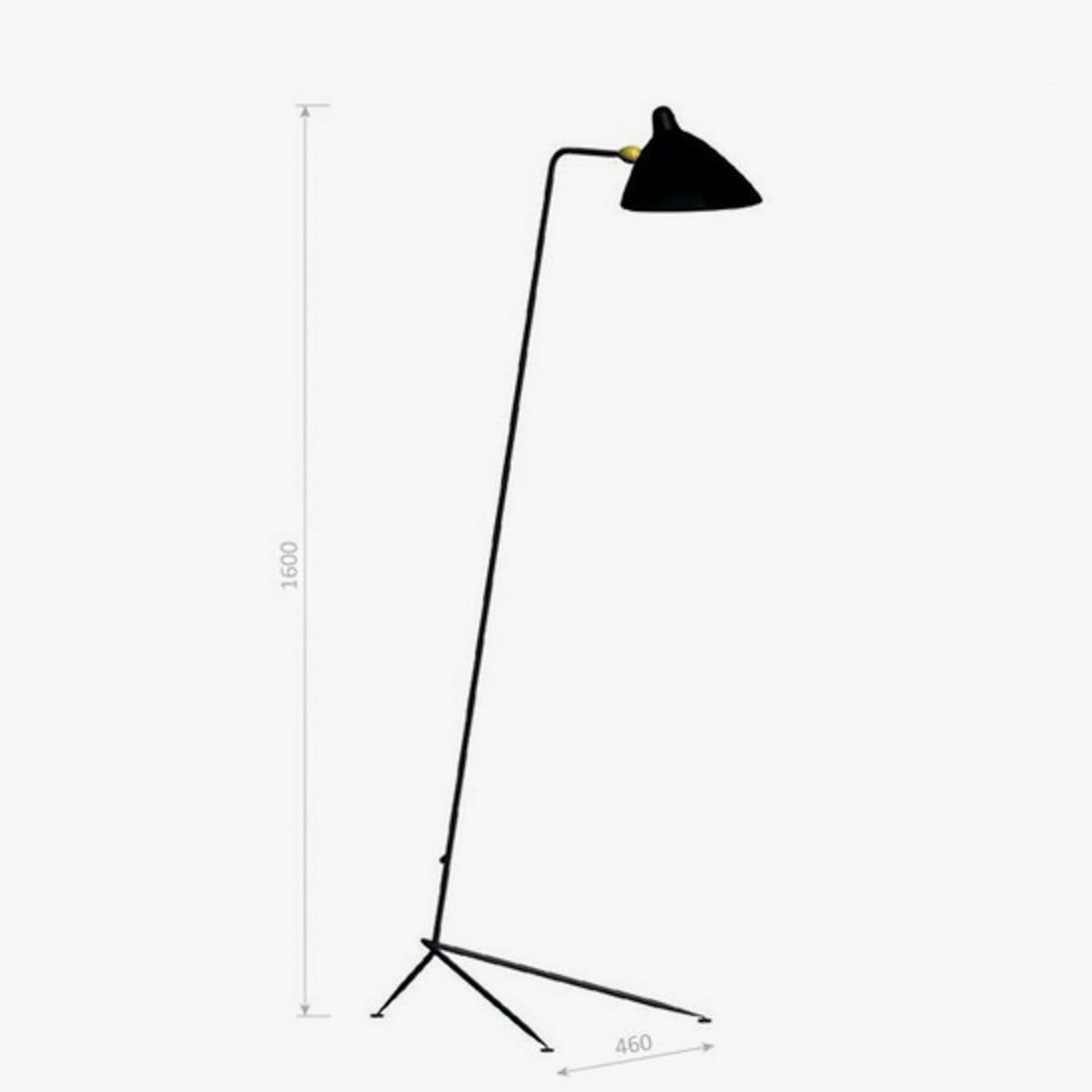 Lampadaire 1' - Floor lamp in black metal