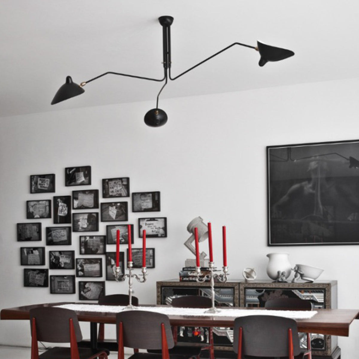 Plafonnier 3' -  Ceiling light in black metal