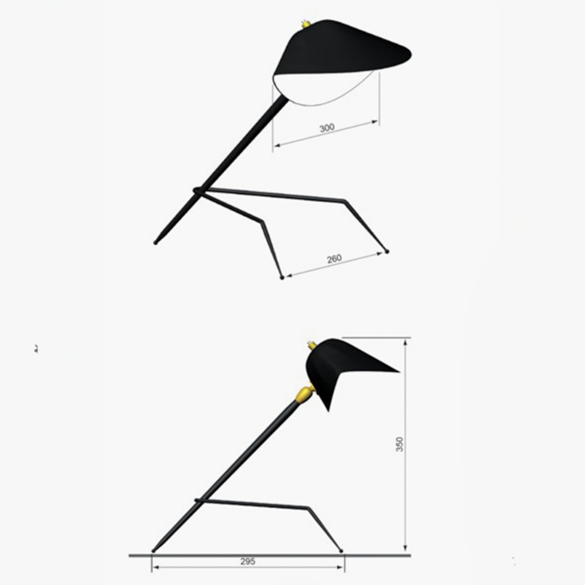 Tripod' -  Desk lamp in black metal
