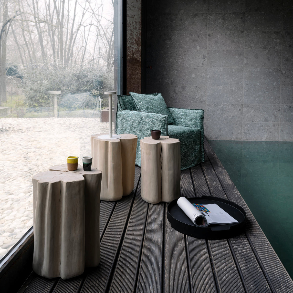 Brick S - Side table in solid beech