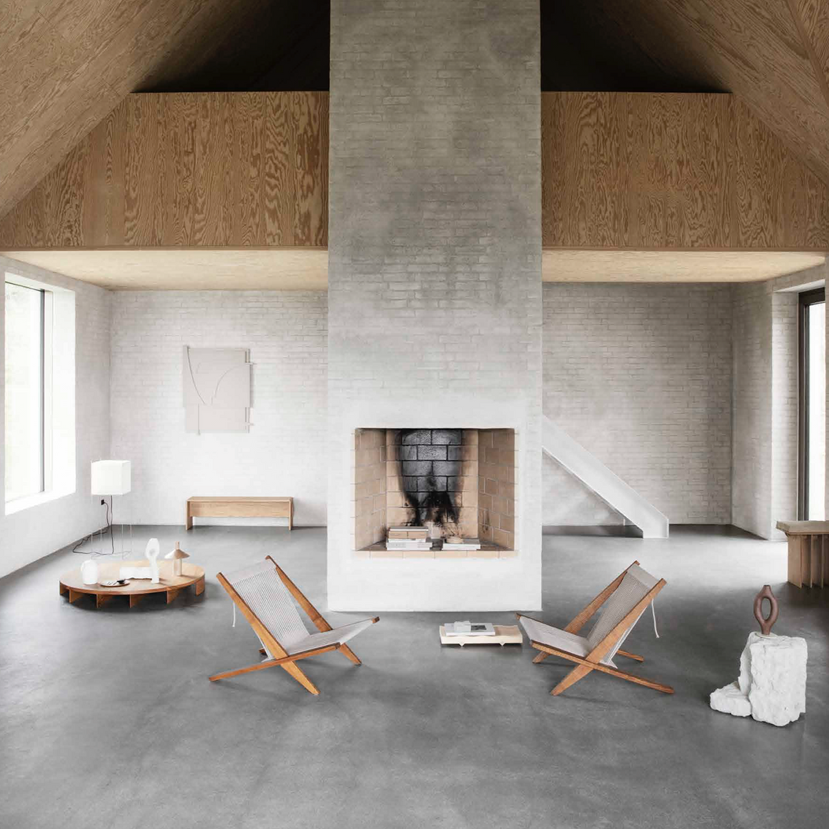 JH 106 - Easy chair in patinated ash