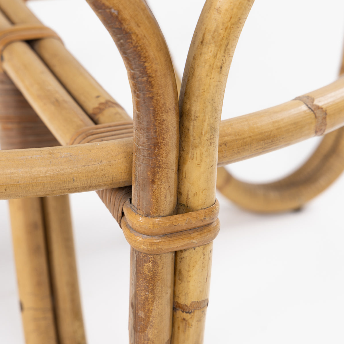Round bamboo coffee table