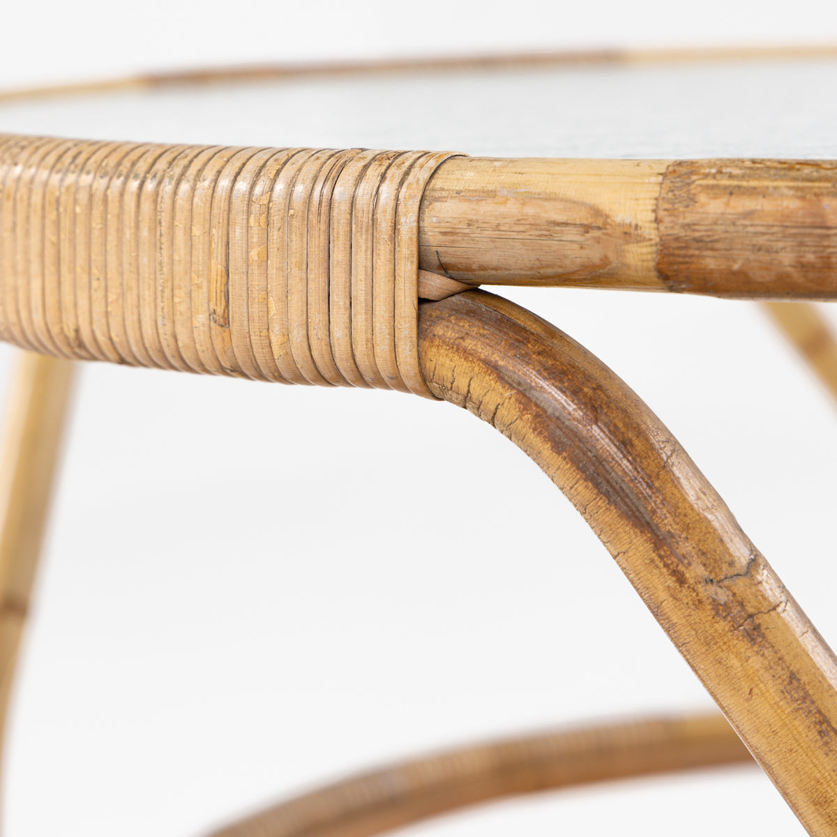 Round bamboo coffee table