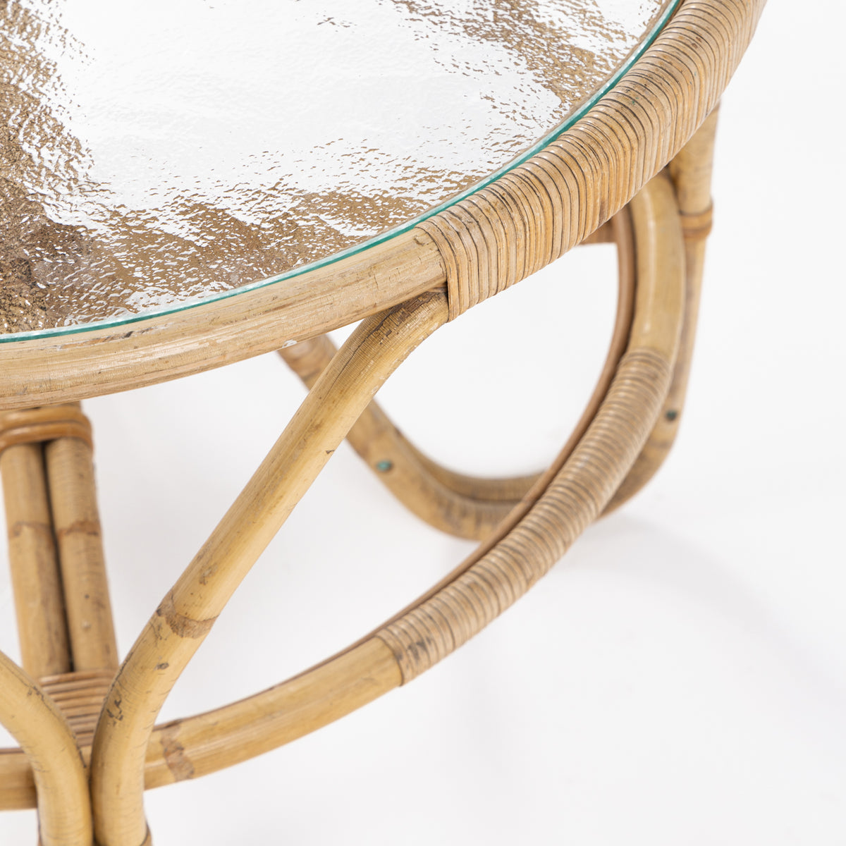Round bamboo coffee table
