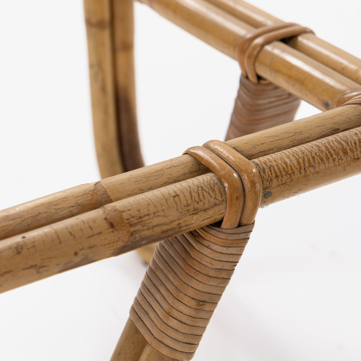 Round bamboo coffee table