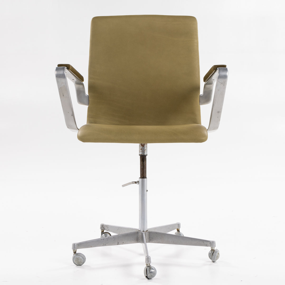 AJ 3291 - 'Oxford' office chair in green leather