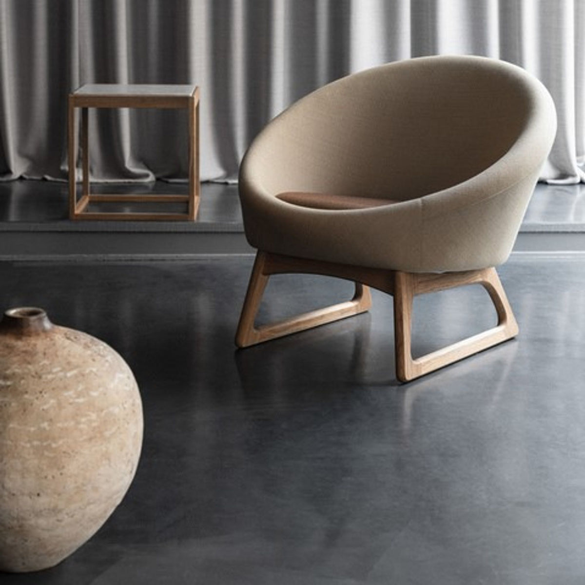 Tub Chair in light wool