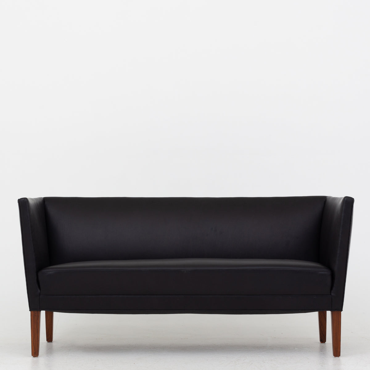 2-seater sofa in black leather