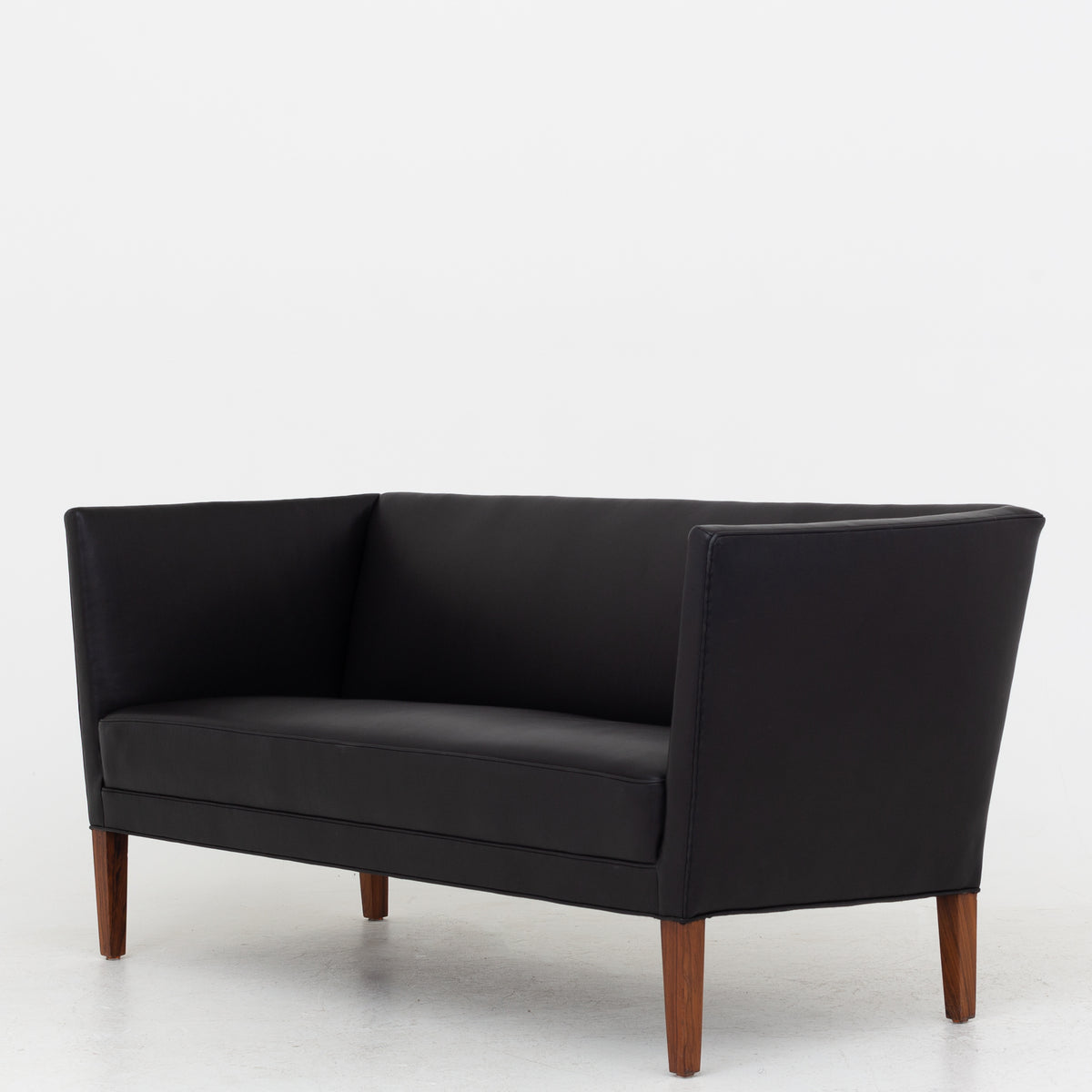 2-seater sofa in black leather